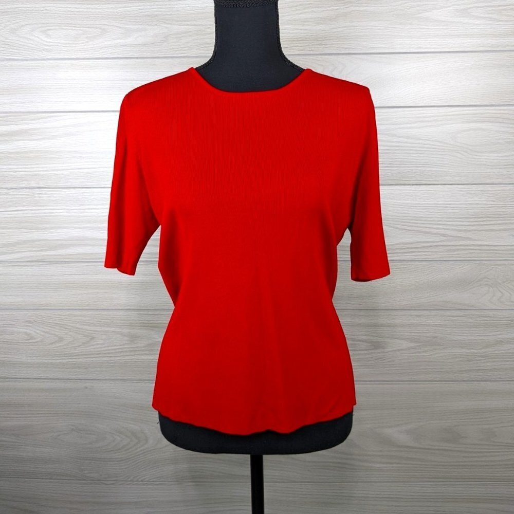 Red Knit Top Claudia D. Large